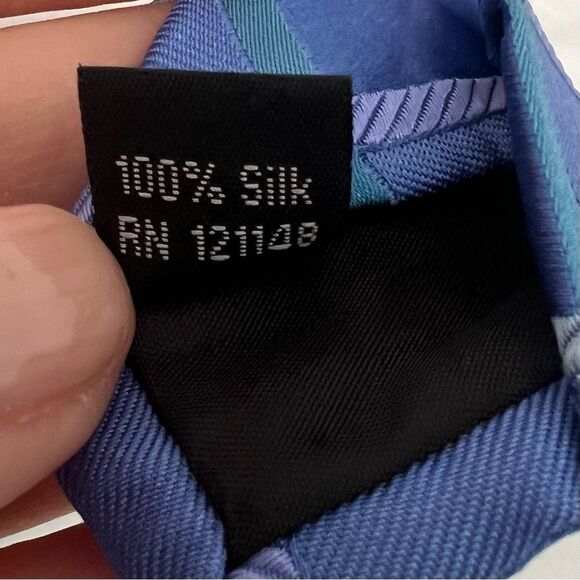 2for25 Michael Kors Silk Men’s Tie Blue Plaid Check Embroidered Designer Necktie - Picture 8 of 9